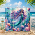 20oz Mermaid Fantasy Insulated Tumbler – Ocean Coral & Jellyfish Coastal Stainless Steel Travel Mug with Lid