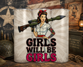 Girls Will Be Girls 20oz Insulated Skinny Tumbler – Vintage Pin-Up Military Rocket Launcher Travel Mug | Stainless Steel Double-Wall Cup