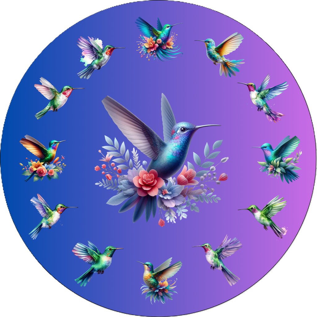 Hummingbird Glass Wall Clock