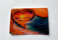 Beach themed Glass Cutting Board at sunset