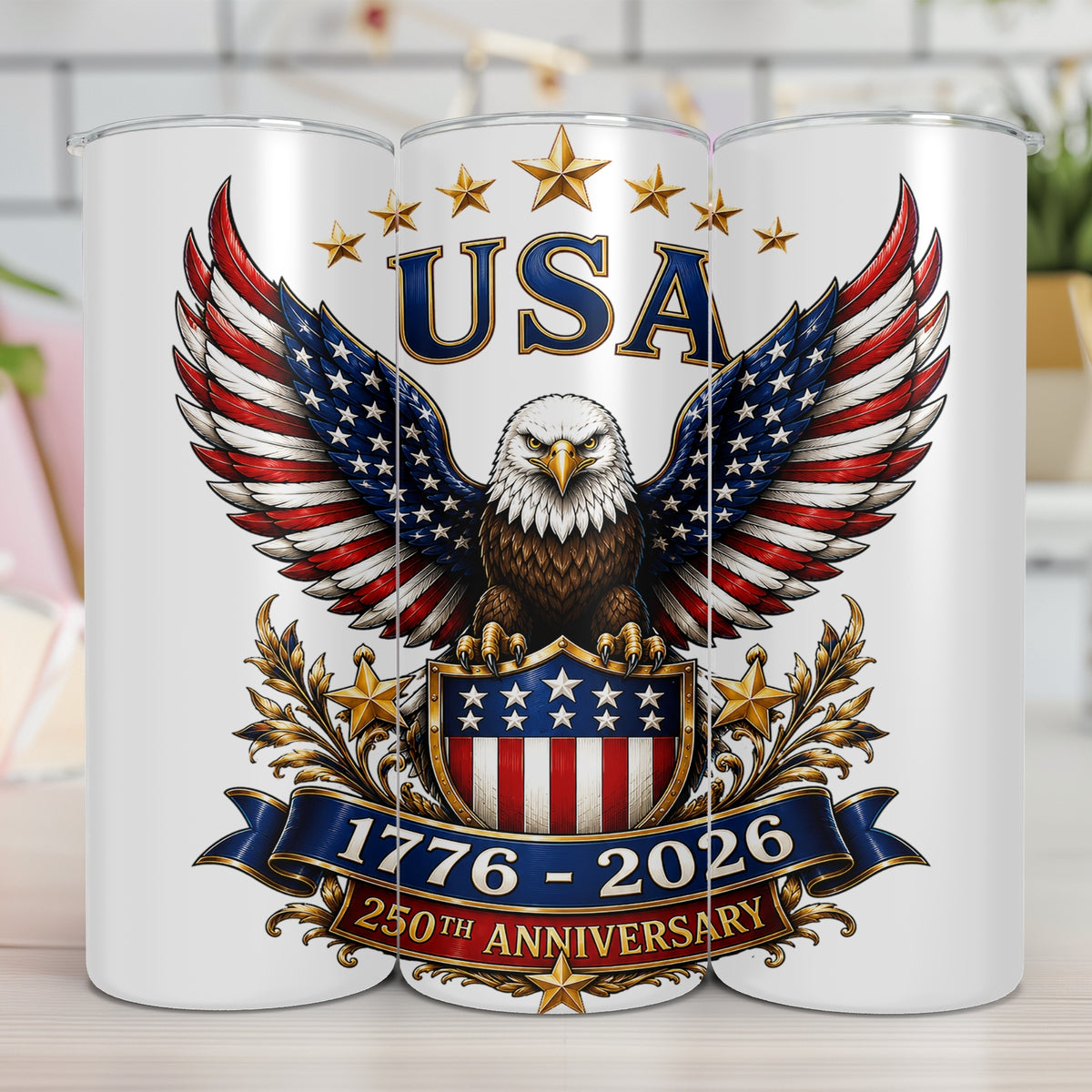 USA 250th Anniversary Eagle 20 oz Double-Wall Stainless Steel Tumbler