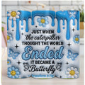 20oz Insulated Stainless Steel Tumbler – "Transform & Fly" Butterfly Design